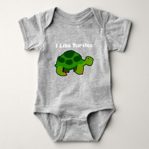 I Like Turtles - Baby Jersey Bodysuit