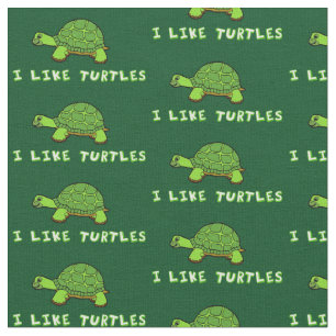 I Like Turtles Fabric