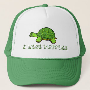 I Like Turtles Green Cute Trucker Hat