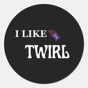 i like twirl classic round sticker