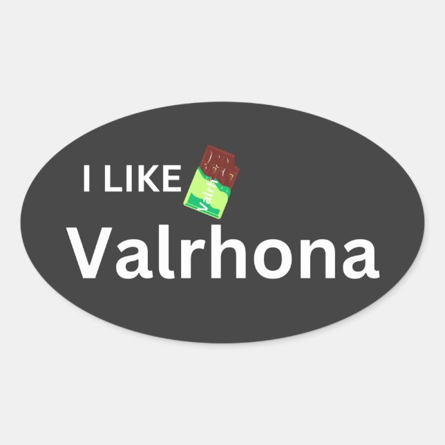 I like valrhona oval sticker (Front)