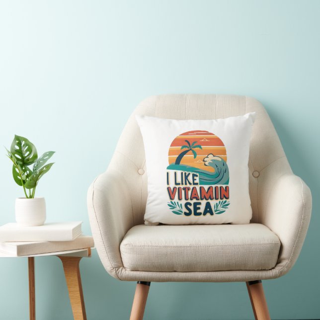 I Like Vitamin Sea , Sea Vibes , Relaxing Beach Cushion (Chair)