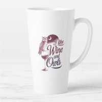 "I Like Wine and Owls" Vintage Design"