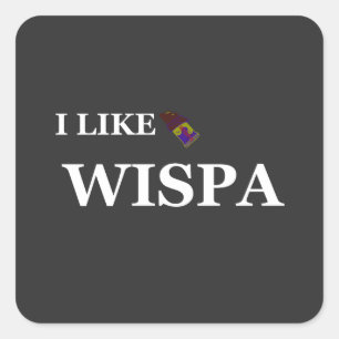 i like wispa square sticker