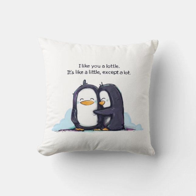 I Like You a Lottle Penguins - Pillow! Cushion (Front)
