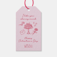 I like you Cherry much Valentines Day Pink Bow