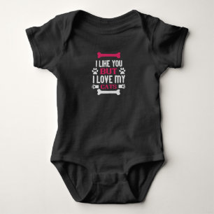 I like you i love My Cats Baby Bodysuit