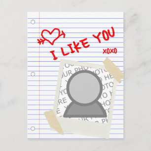 i like you paper postcard