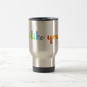 'i like you' quote valentines day cup mug flask