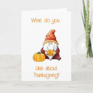 I LIKE "YOU" THE MOST AT THANKSGIVING HOLIDAY CARD