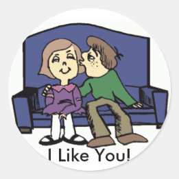 I Like You Valentine Classic Round Sticker