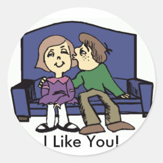 I Like You Valentine Classic Round Sticker