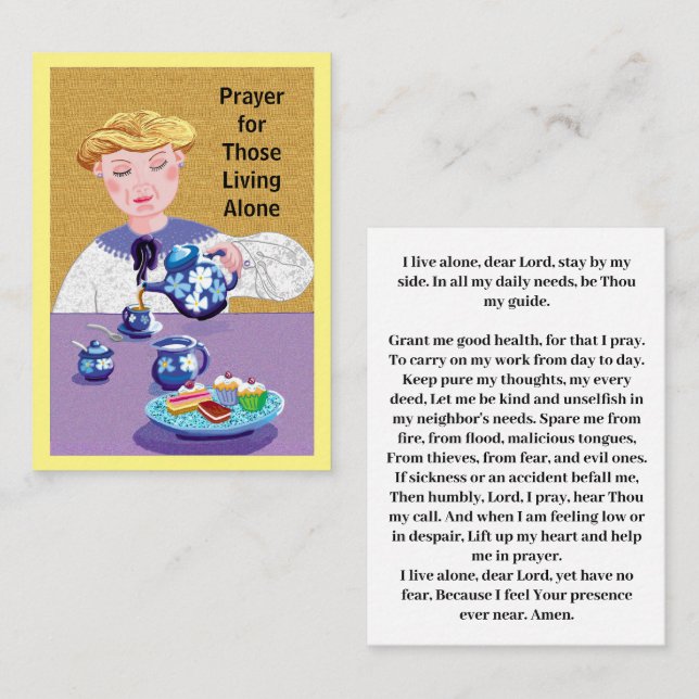 I live alone prayer card (Front/Back)
