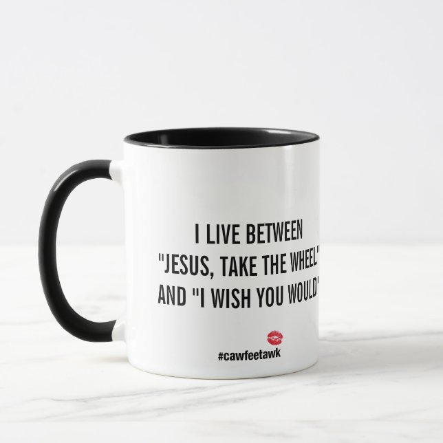 I Live Between Mug (Black) (Left)