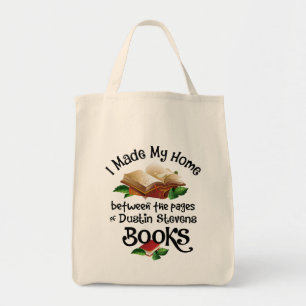 I Live Between the Pages of Dustin Stevens Books Tote Bag