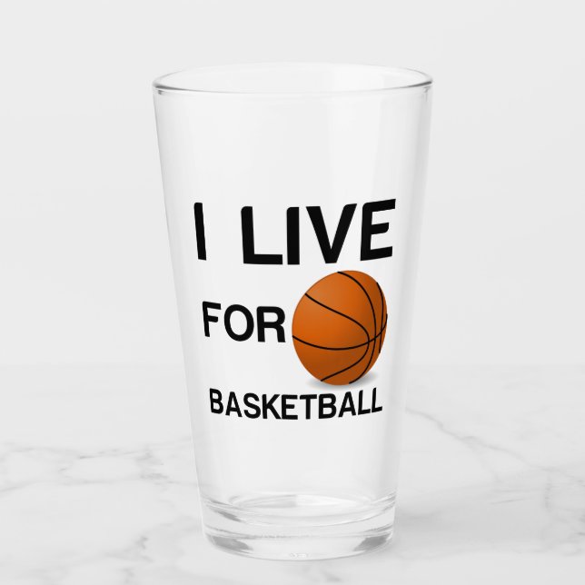 I LIVE FOR BASKETBALL GLASS (Front)