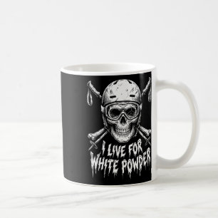 I Live For White Powder Skeleton Skier Skull Funny Coffee Mug