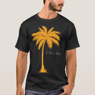 I Live Life Palm Tree Silhouette Orange Vivid Grap T-Shirt
