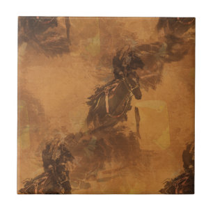 I Live To Barrel Race - Rodeo Event  Square  Tile