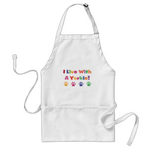 I Live With A Yorkie Standard Apron