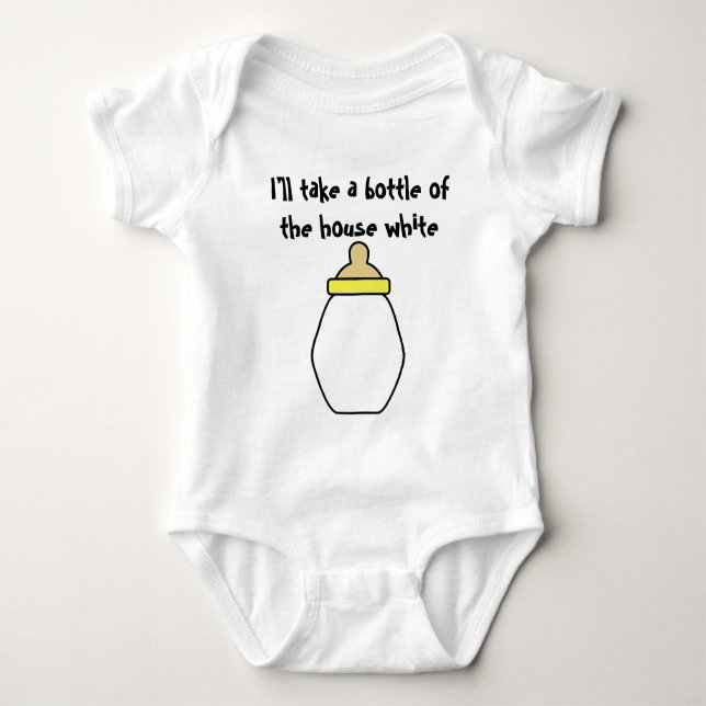 I’ll take a bottle of the house white - yellow baby bodysuit (Front)