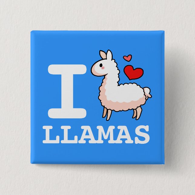 I Llama Llamas 15 Cm Square Badge (Front)