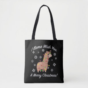 I Llama Wish You A Merry Christmas Llama Christmas Tote Bag