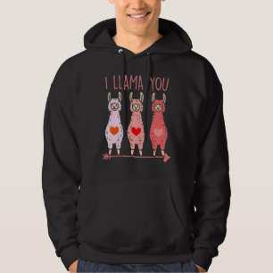 I Llama You Cute Valentines Day Alpaca Girls Women Hoodie