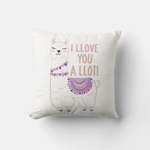 I Llove You a Llot - Funny Llama Cushion