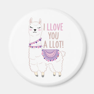 I Llove You a Llot - Funny Llama Magnet