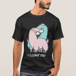 I LLOVE YOU Llama Kissing Alpaca Couple Valentines T-Shirt