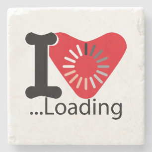 I LOADING HEART BY MASANSER PIXELAT STONE COASTER