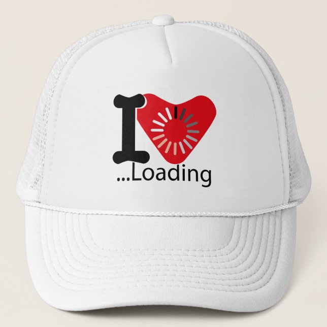 I LOADING HEART BY MASANSER PIXELAT TRUCKER HAT (Front)