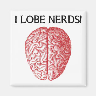 I Lobe Nerds Love Funny Fridge Magnet