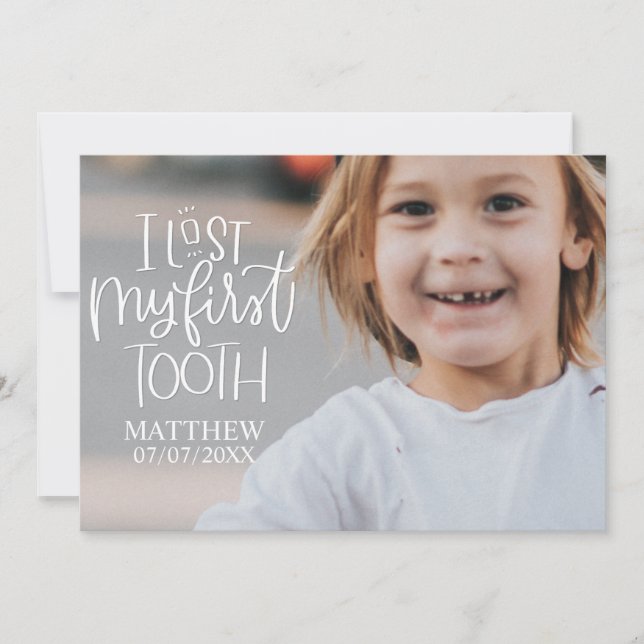 I Lost my First Tooth Personalised Photo Card (Front)