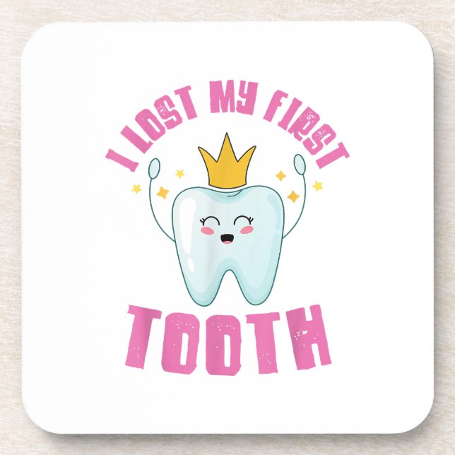 I Lost My First Tooth Teeth Out Kids Gift  Coaster (Front)