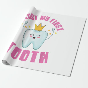 I Lost My First Tooth Teeth Out Kids Gift Wrapping Paper