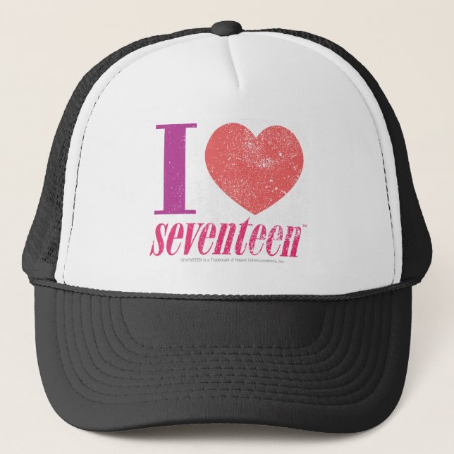 I Love 17 Trucker Hat (Front)