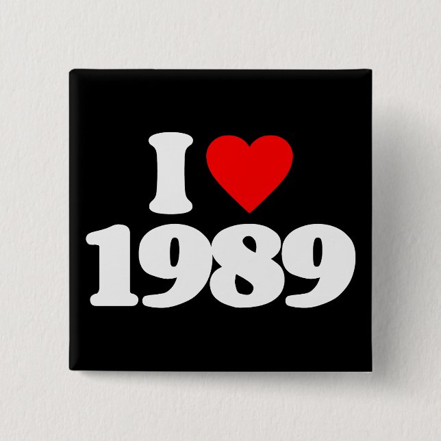 I LOVE 1989 15 CM SQUARE BADGE (Front)