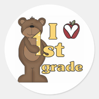 I Love 1st Grade Classic Round Sticker