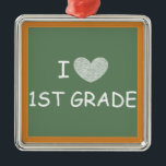 I Love 1st Grade Metal Tree Decoration<br><div class="desc">This product displays a chalkboard with the text: I [heart] 1ST GRADE.  This is a cute gift for teacher appreciation week,  Christmas,  or the last day of school.</div>