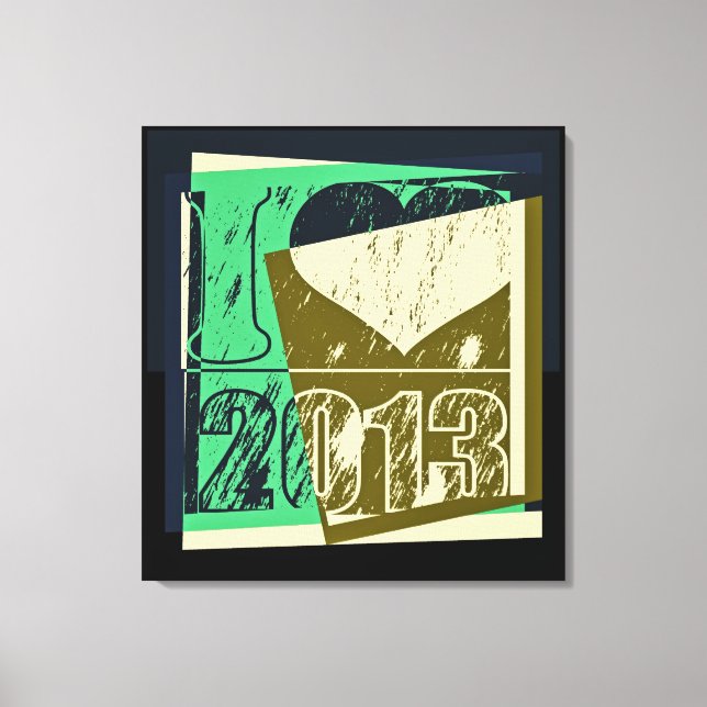 I love 2013 - Pop art Wrapped Canvas (Front)