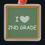 I Love 2nd Grade Metal Tree Decoration<br><div class="desc">This product displays a chalkboard with the text: I [heart] 2ND GRADE.  This is a cute gift for teacher appreciation week,  Christmas,  or the last day of school.</div>