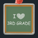 I Love 3rd Grade Metal Tree Decoration<br><div class="desc">This product displays a chalkboard with the text: I [heart] 3RD GRADE.  This is a cute gift for teacher appreciation week,  Christmas,  or the last day of school.</div>