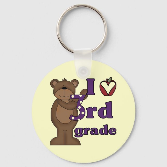 I Love 3rd Grade Tshirts and Gifts Key Ring (Front)