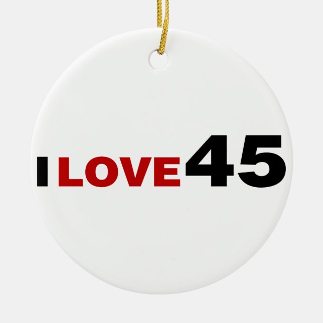 I Love 45  Ceramic Tree Decoration (Front)