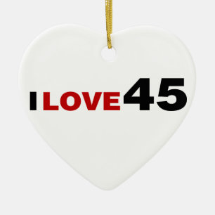 I Love 45 Ceramic Tree Decoration