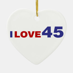 I Love 45 Ceramic Tree Decoration