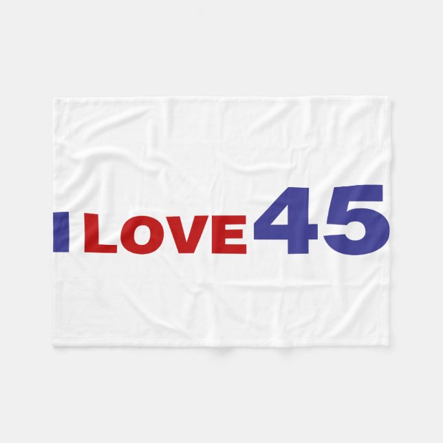 I Love 45 Fleece Blanket (Front (Horizontal))