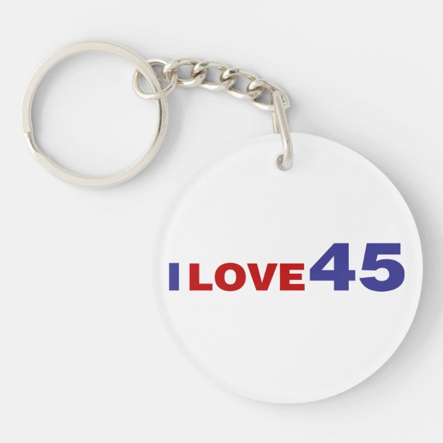 I Love 45 Key Ring (Front)